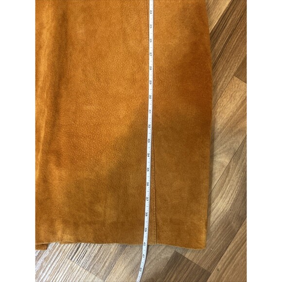 Vtg Vanna White Original Women's Long Sleeve Brown Leather Suede Dress Sz M - Picture 11 of 11